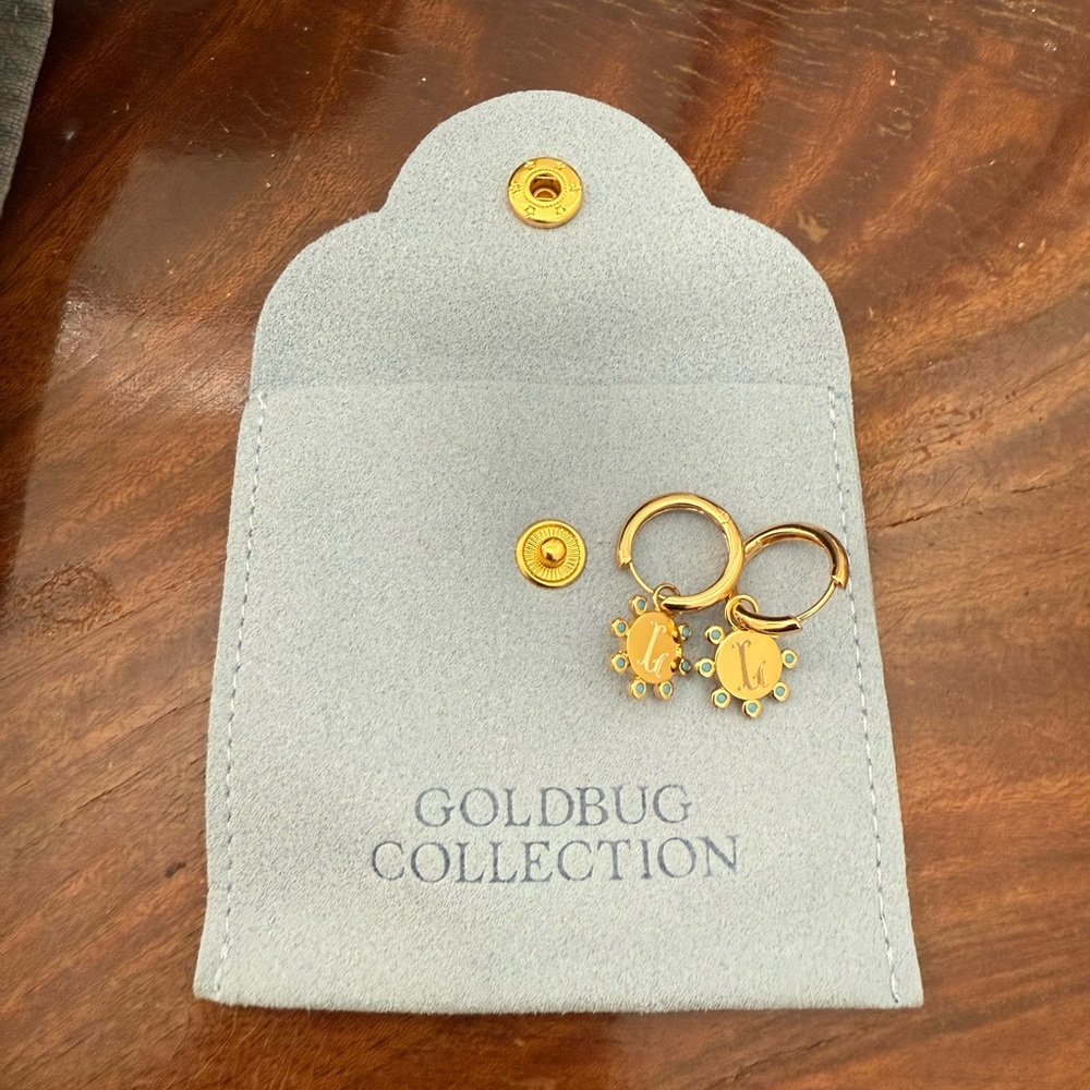 Goldbug Collection Gold Earrings “L” Initial